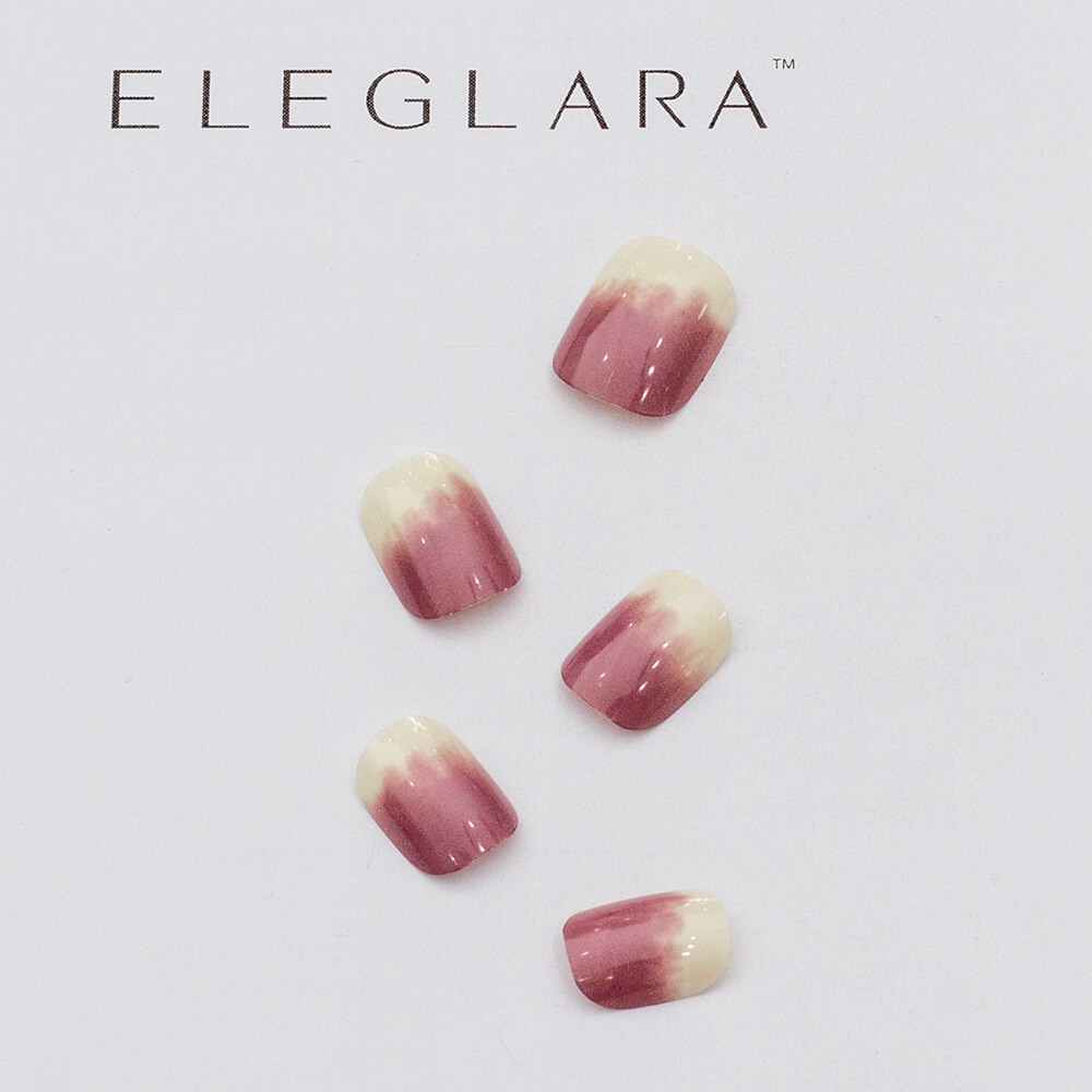 The main photo of eleglara purple gradient short square press on nails