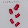 The main photo of eleglara red square press on nails item 0483. Pure red color.