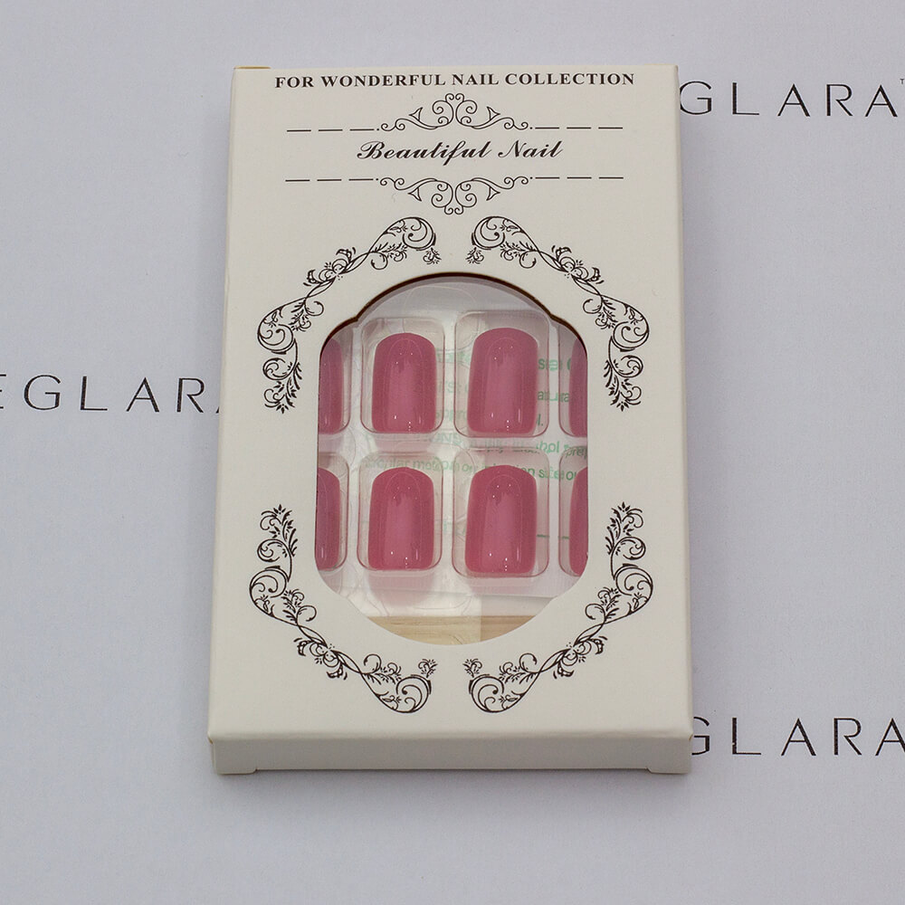 Main package photo of eleglara press-on nails item 0483. Pure red square press on nails. Mature style